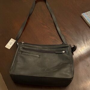 Black Leather Women's Shoulder/cross body black leather Bag